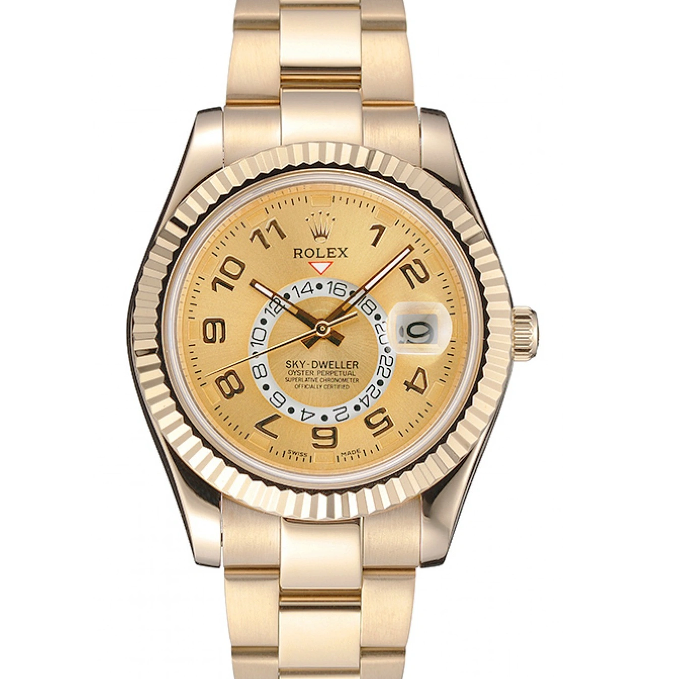 Aaa replica watch Oyster Rolex 2012 Dweller Gold Edition Special Sky Perpetual 80243 Yellow 1027